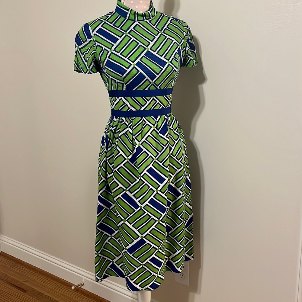 Amazing vintage green and blue dress and jacket